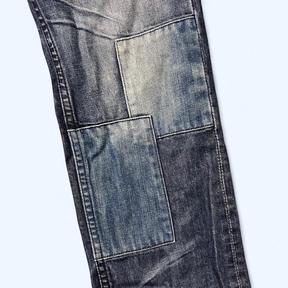 Grunge Denim Patchwork Distressed Jeans by Rocksmith! - Picture 3 of 7